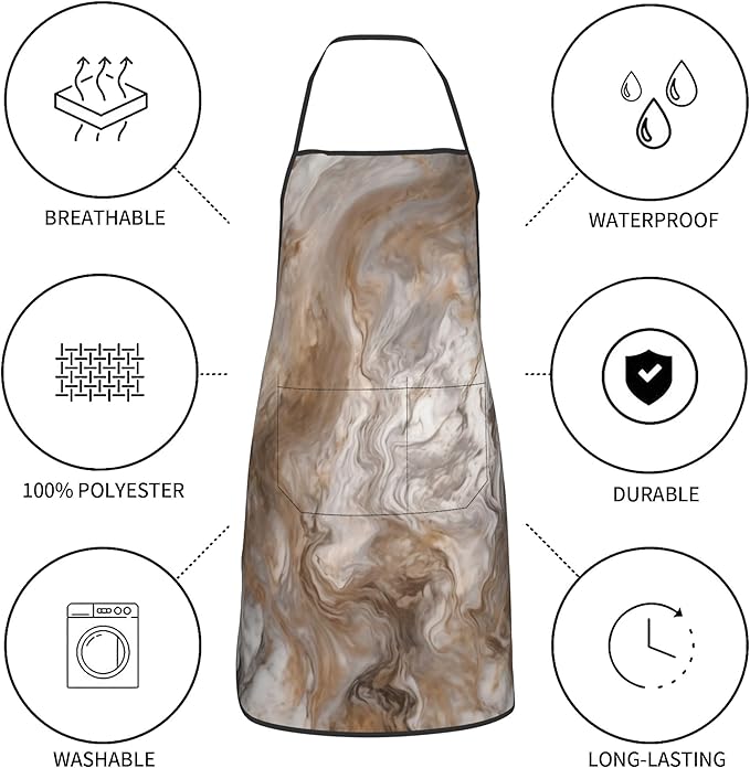 Apron with Pockets for Cooking Chef Kitchen Work Gardening and Salon Size 20.4x28.3 Inch