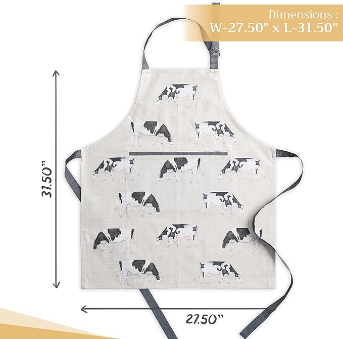 Maison d' Hermine 100% Cotton Apron for women with Pocket Kitchen Chef Apron for Men Cooking Gardening Server Waitress