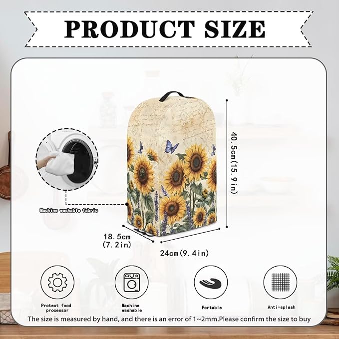 Reindeer Flowers Blender Cover Dust Cover Appliance Dust Cover for Small Food Processor Coffee Maker Juice Maker, Easy Clean