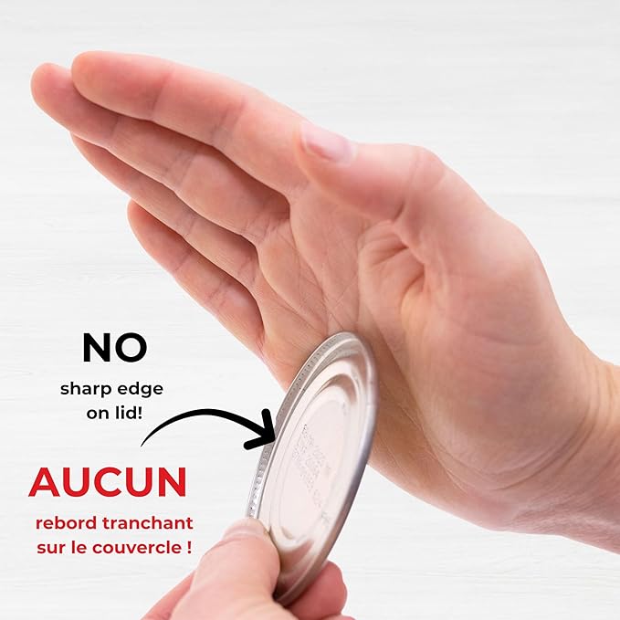 Starfrit Little Beaver Can Opener - Safe - Holds and Leaves No Sharp Edges on Lid - Comfort Grip - 3 year warranty - Red