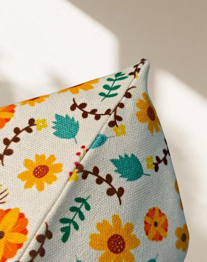 Reusable Beeswax Bread Bags for Homemade Bread Sourdough Loaf 17in x12.9in Large Beeswax Storage Bags farmhouse bread box Cotton Linen Bag 2 Pack Portable Bread Containers (Flower design)