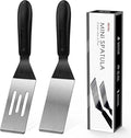 Small Spatula Professional Mini Serving Spatula, 2 Pieces Stainless Steel Metal Spatulas Set, Cutter and Serve Turner for Kitchen, Flipping or Cooking for Brownie, Cookie, Lasagna, Pancakes or Cake