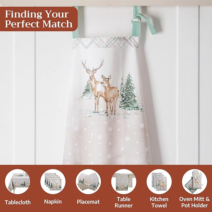 Maison d' Hermine 100% Cotton Apron for women with Pocket Kitchen Chef Apron for Men Cooking Gardening Server Waitress