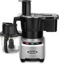 Waring Commercial 4 Quart Food Processor, 2 HP Motor, Extra Large Feed Tube, LiquiLock Sealed Bowl System, S Blade Chops Purees Emulsifies, 120V, 5-15 Phase Plug, Clear WFP16SC Black