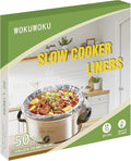 Slow Cooker Liners, 50 Count Cooking Bags Extra Large Size Disposable Pot Liners Plastic Bags, Fit 3QT to 10QT for Slow Cooker Cooking Trays, 14"x 22"