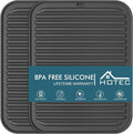 HOTEC BPA Free Silicone Trivets for Hot pots and Pans, 446℉ Heat Resistant for Kitchen Counter Dish Drying Mat, Set of 2 Dark Grey