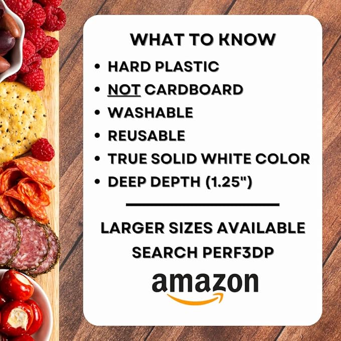 Hard Plastic Reusable Fillable Letters Numbers Serving Trays for Party Decoration (S, White)