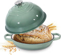 Davivy 5.5QT Sourdough Dutch Oven with Domed Lid, 10" Round Bread Dutch Oven, Enameled Cast Iron Bread Oven, Bread Oven for Sourdough - Sea Salt Green