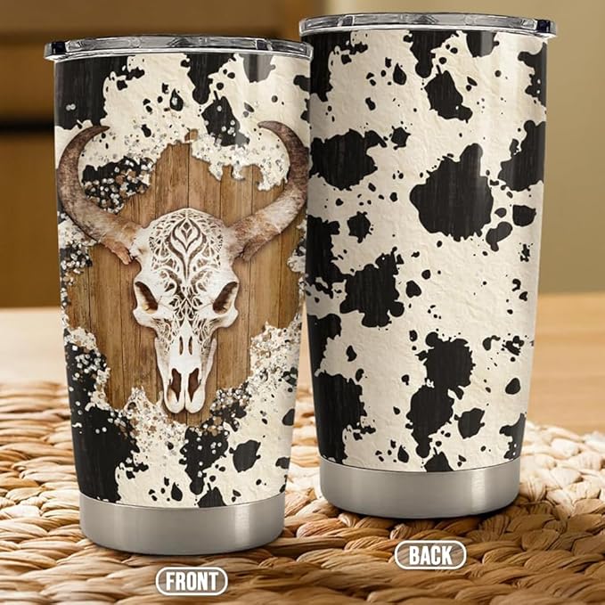 Cow Tumbler 20oz Stainless Steel Insulated Coffee Travel Mug Cup for Women Cowgirl Cows Gifts for Birthday Christmas Mothers Day