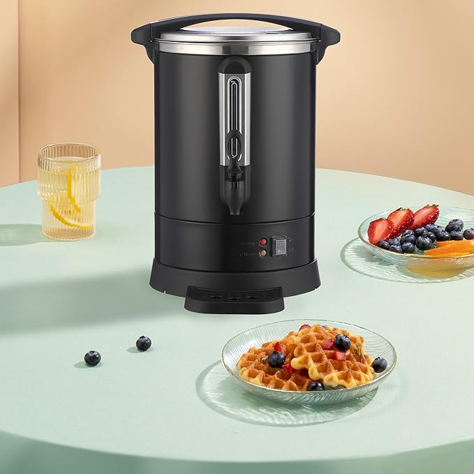Commercial Coffee Urn,120 Cup 4.8 Gal/18L Stainless Steel Coffee Maker - Large Capacity Hot Water Dispenser for Buffet, Catering, Wedding, Church, Event, Double Wall Insulated