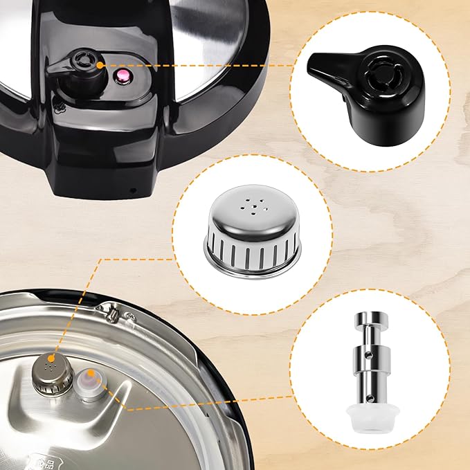 Pressure Cooker Steam Release Valve Replacement Kit - With Float Valve and Silicone Anti-Block Cover for Instant Pot 3/5/6/8 Qt Models