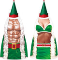 4 Pcs Christmas Aprons with Hats for Women Men Adjustable Kitchen Funny Cooking Aprons for BBQ Party