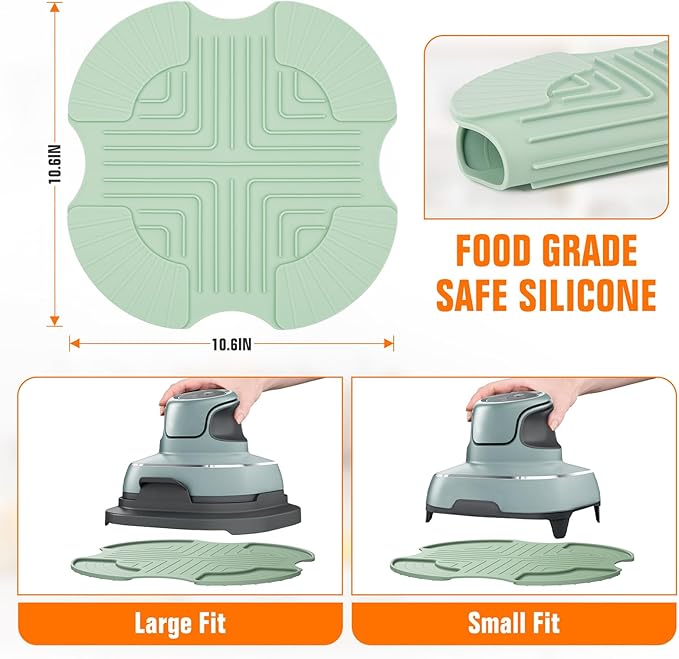 Silicone Heat Resistant Mat for Ninja Crispi Accessories, for Ninja Air Fryer Accessories Silicone Hot Pads for Kitchen Air Fryer Heat Resistant Trivet for Countertop(Green)