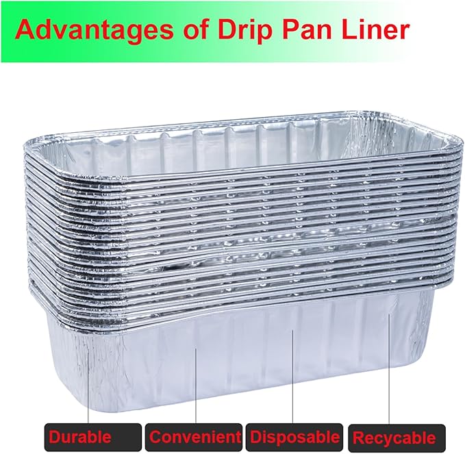 Drip Pans for Weber SmokeFire EX4 EX6 EPX6 Summit & Genesis II 400 600 Series Grill, Disposable Grease Tray Liner for Weber 28 36 Inch Griddle Heavy Duty Aluminum Foil 20 Pack