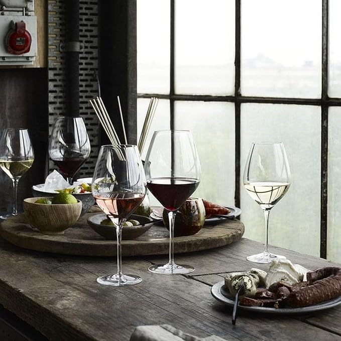 Holmegaard Cabernet Red Wine Glass, Clear, 8.9" H x 3.7" D, 17.6 oz, Set of 6, Designed by Peter Svarrer, Gift Box Included