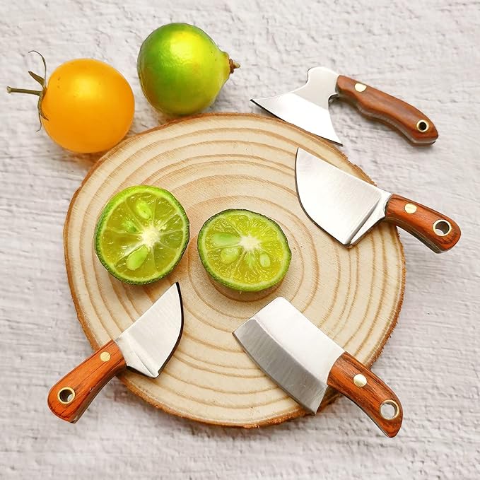 STARDW Mini Pocket Knife Set, Utility EDC Knife with Sheath,Mini Chef Keychain Knife, Tiny Things for Box Cutter Letter Opener Package Opener, Cool Gadgets EDC Tools -Set of 4