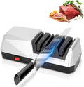 Kitchen Knife Sharpener Electric 3-Stage Knife Sharpener for Straight Serrated & Kitchen Knives Quick Sharpening & Polishing