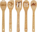 5PCS Shark Wooden Cooking Spoons Set Shark Gifts for Women Kitchen Decor Bamboo Cooking Utensil Spoons for Housewarming Wedding Anniversary Thanksgiving Christmas Gifts Mom Women