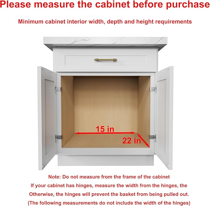 Pull Out Cabinet Organizer,Heavy-Duty Slide Out Shelf, Wood and Wire Basket, Pull Out Drawer for for Kitchen Under Sink Space, Pantry, Bathroom, 2 Tie 14 * 21 in