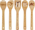 5PCS Shark Wooden Cooking Spoons Kitchen Decor Shark Gifts for Women Men Shark Lovers Birthday Gifts Party Favors Housewarming Wedding Bamboo Cooking Spoons for Everyday Use