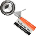 Restaurantware Met Lux 8 Ounce Portion Scoop 1 Durable Disher Scoop - Thumb Trigger Orange Stainless Steel Ice cream Disher For Portion Control For Ice Cream Mashed Potato And Cookie Batter