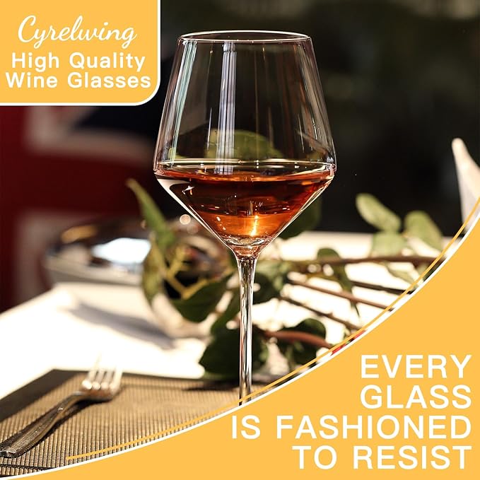 Large Red Wine glasses set of 4-28oz Extra Wine Glasses set of 4 with stem-Hand Blown Crystal Big Red Wine Glasses-Light,Thin,Large Cabernet Sauvignon Glasses