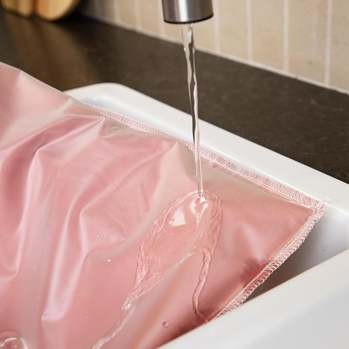 2-Pack Reusable Cotton Bread Bags (Pink + Neutral) - Fits 2 Loaves | Food-Safe, BPA-Free Liner Keeps Homemade & Sourdough Bread Fresh | Eco-Friendly, Washable | BHTR Goods