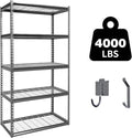 The Atlas 36" W x 18" D x 72" H Adjustable Garage Storage Shelves Load 4000 lbs, 5 Tier Heavy Duty Shelving Unit, Metal Utility Storage Rack for Warehouse Pantry Basement Kitchen, Dark Grey