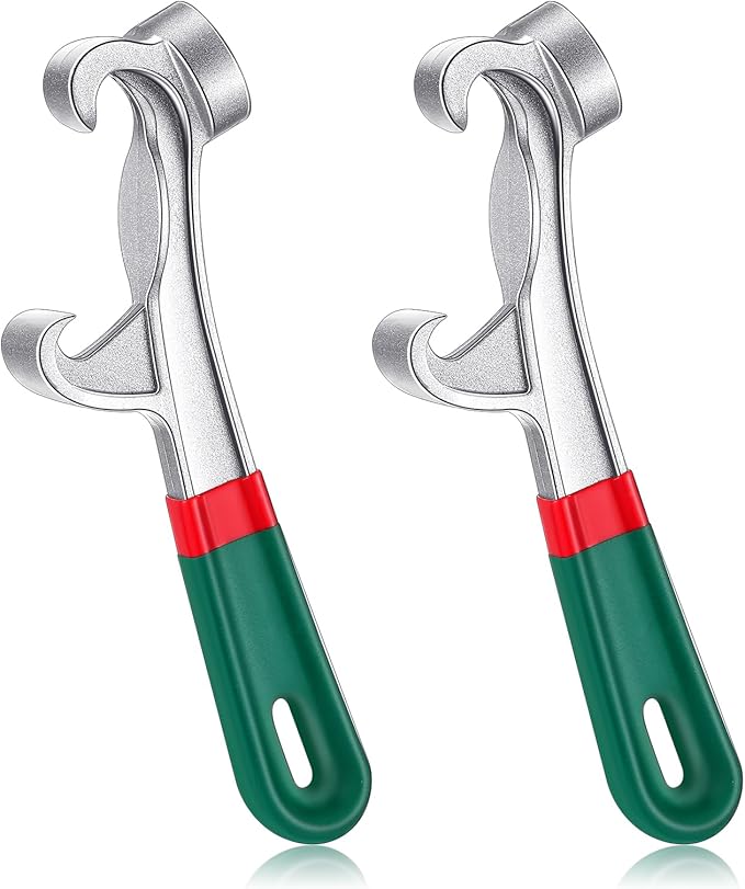 WILLBOND 2 Pcs 5 Gallon Bucket Opener Aluminum Pail Opener 8.27 Inch Bucket Opener Tool Metal Can Opener Buckets with Non Slip Rubber Handle Grip Lid Wrench Lid Remover Tool for Home Industrial