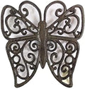 Handcrafted Nautical Decor Cast Iron Butterfly Trivet 8" - Decorative Cast Iron - Butterfly Decoration