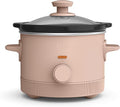 bella 1.5 Qt Slow Cooker with 3 Heat Manual Control, Ceramic Nonstick Coating, Dishwasher Safe Stoneware Pot and Tempered Glass Lid, Tangle Free Cord Wrap & Cool Touch Handles, Blossom