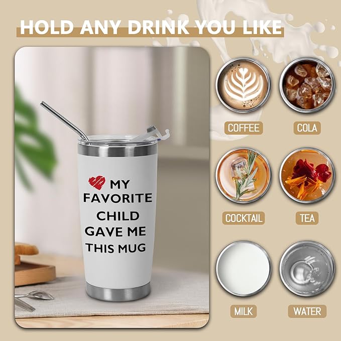 Best Mom Ever Mug, Best Dad Ever Tumbler, Father's Day Gifts for Dad Men, Mother's Day Gift for Mom Women from Daughter Son, Gifts for Grandpa Husband Wife Uncle- Tumbler 20 OZ