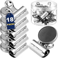 18 Pcs Magnetic Clips 1.26 Inch Metal Heavy Duty Refrigerator Magnet Clips with Box for Whiteboard Fridge Photo Displays Office School Classroom, Sliver