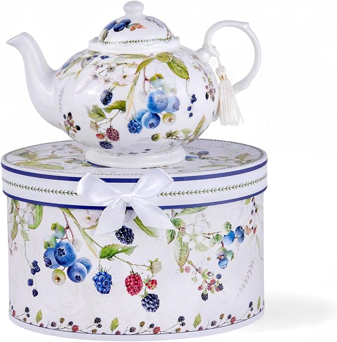 Wild Berries Bone China Teapot 33.81 fl oz (1000 ml) in Gift Box
