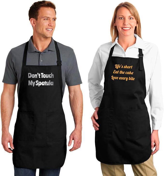 Custom Text Cooking & BBQ Apron – Personalized Chef or Grill Gift – Full Length (1-3 Lines)