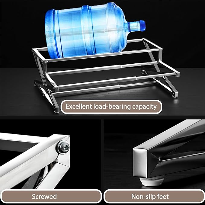 Two Tier Adjustable Stainless Steel Spice Organizer Set of 10 Pots with Spoons Commercial Kitchen Spice Rack Buffet Counter Milk Tea Shop Multifunctional Shelf (Double Flat)