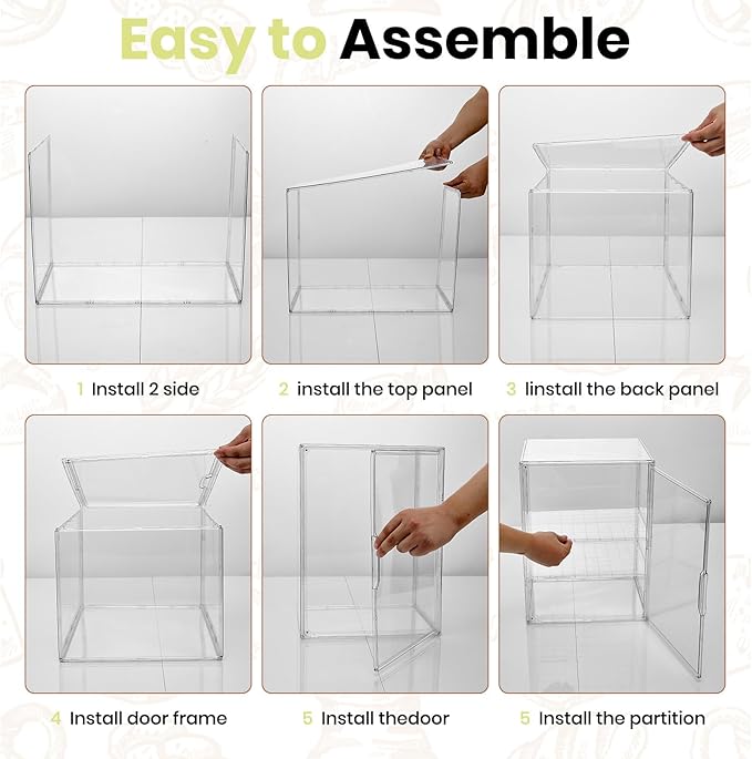 Clear Acrylic Display Case, 4-Tier Bread Box for Kitchen Countertop, 15.5x11.4x9.8 Inch Bread Storage Container with Magnetic Door for Bakery, Cookies, Donuts