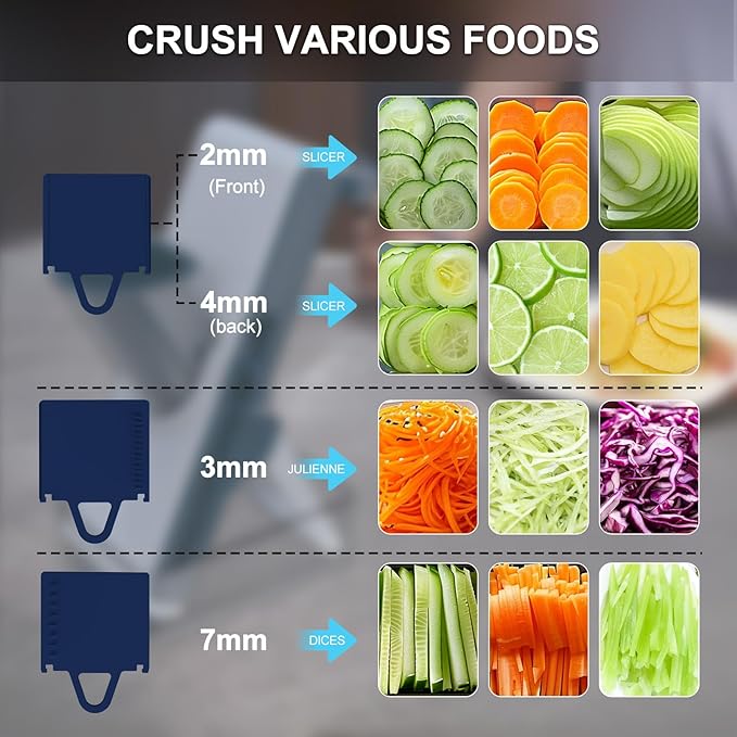 Mandoline Slicer for Kitchen, Mandoline Slicer Safe Multifunctional Dicer Adjustable Commercial Slicer Machine Stainless Steel Chopper