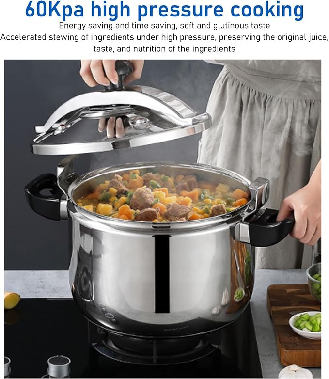 Pressure Cookers, Stainless Steel Pressure Cooker Slow Cooker High Speed Stove Top Pressure Cooker Instant Fast Cooking Pot (11L)