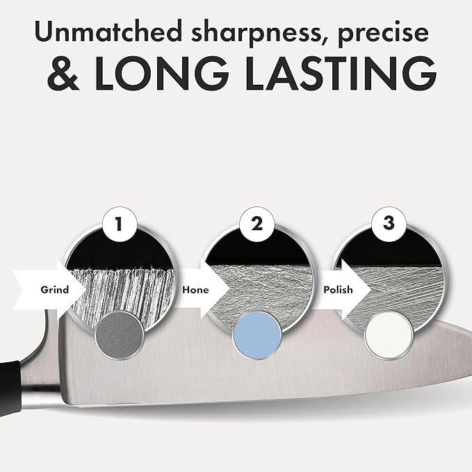 Upgraded Heavy Duty Rolling Knife Sharpener Kit – High Carbon Stainless Steel 600, 1000 & 6000 Replacement Discs | 4 Adjustable Angles | Professional Knife Sharpening kit for Kitchen & Chef's Knives