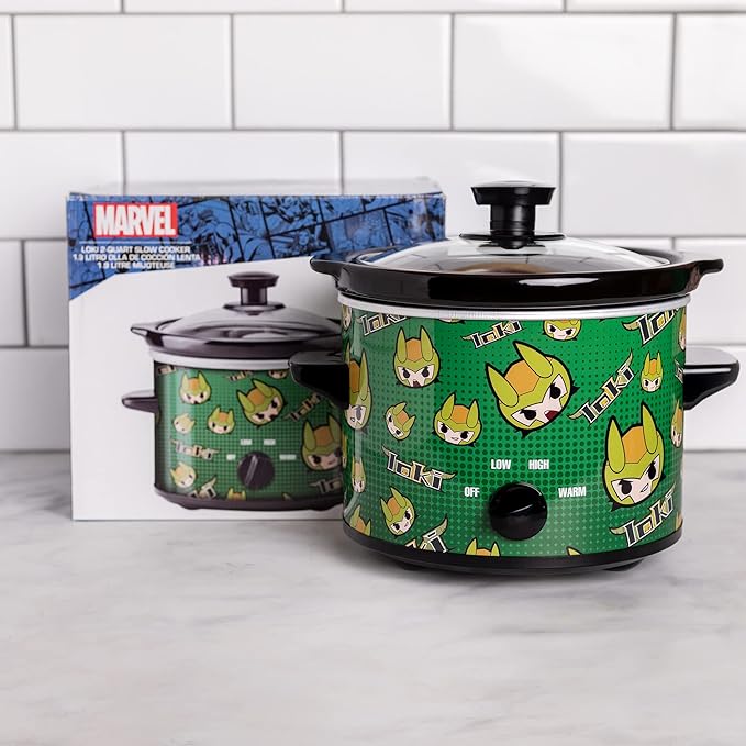 Uncanny Brands Marvel Loki 2qt Slow Cooker- Cook With Your Favorite Mischievous Asgardian