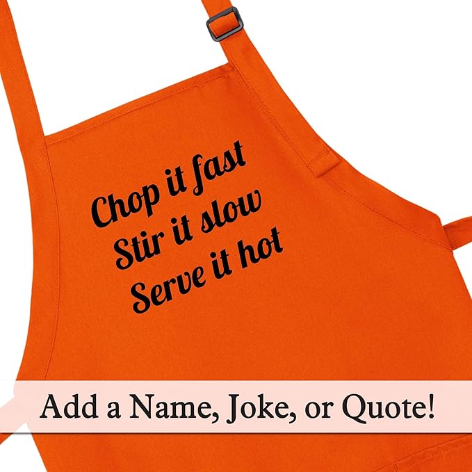 Custom Text Cooking & BBQ Apron – Personalized Chef or Grill Gift – Medium Length (1-3 Lines)