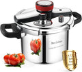 Pressure Cooker Stainless Steel 10 Qt, Commercial Stove Top Pressure Cooker for canning, One-Hand Locking, Compatible with Gas & Induction, Fast Cooking for Large Meals, Dishwasher Safe, Deeluban
