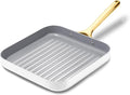 Caraway Square Grill Pan - 11” Grill Pan - Non-Stick Ceramic Coated - Non Toxic, PTFE & PFOA Free - Oven Safe & Compatible with All Stovetops - White
