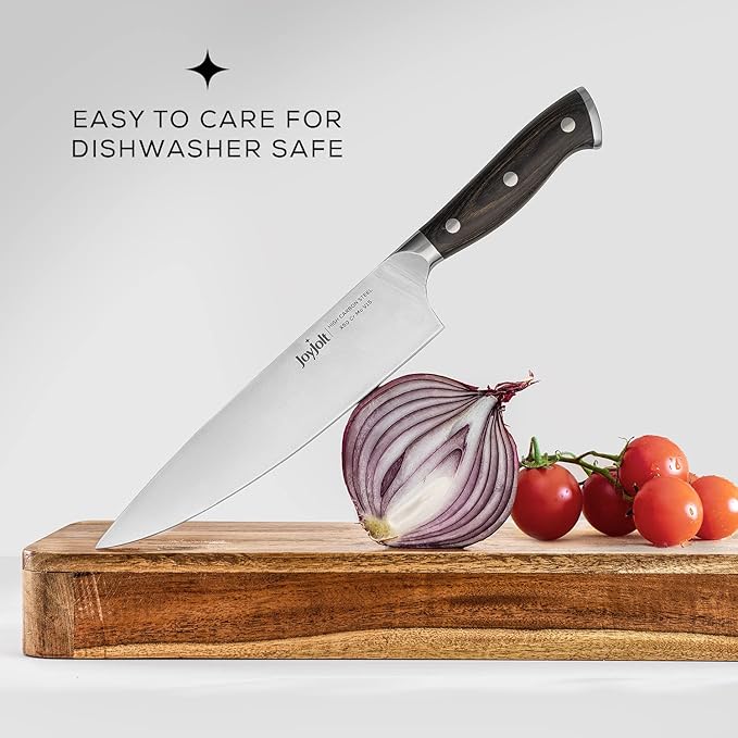 JoyJolt 8” Chef Knife, High Carbon x50 German Steel Kitchen Knife – Magnetic Gift Box.