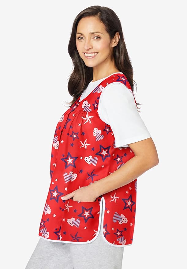 Only Necessities Plus Size Snap-Front Apron