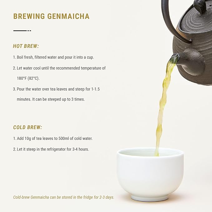 Senbird Premium Genmaicha With Matcha - Japanese Brown Rice Green Tea With Matcha - From Kyoto, Japan - Loose Leaf Tea In Airtight Tea Tin (3.5oz/100g)