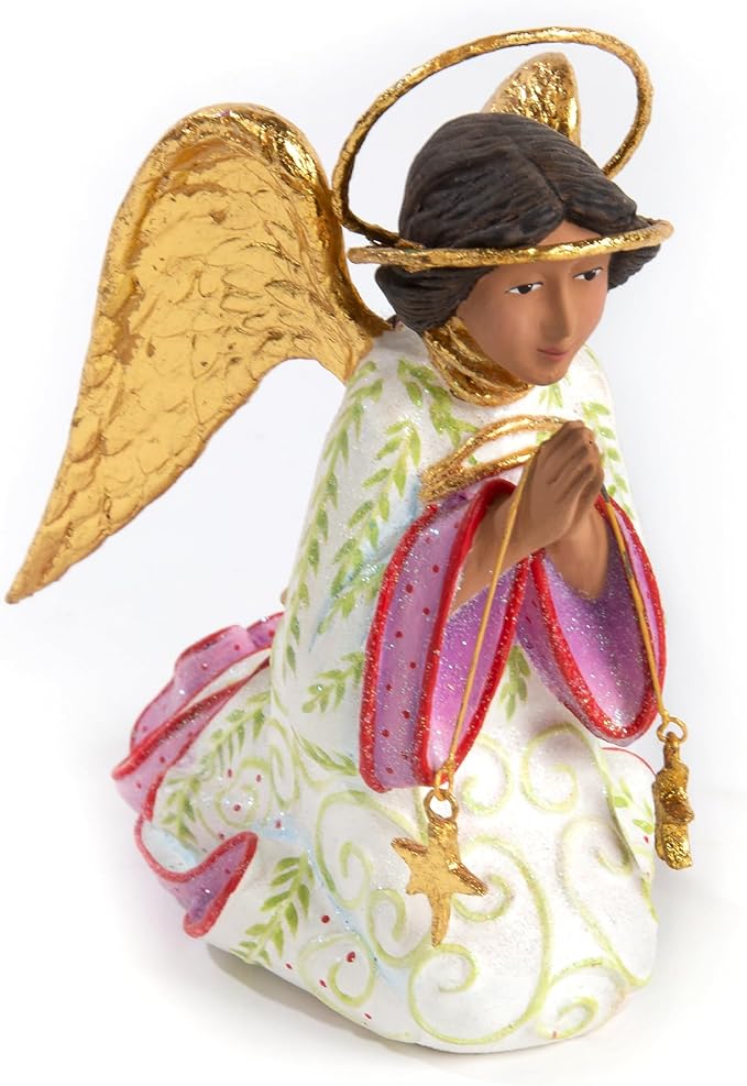 MACKENZIE-CHILDS Patience Brewster Nativity Figurine, Christmas Nativity Home Decor, World Praying Angel