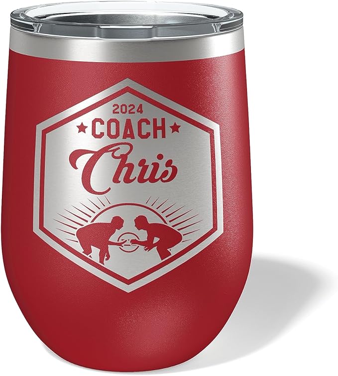 Wrestling Coach gifts, Tumbler, Coach tumbler, Wrestling gifts, Coach Beer glass, Coach gift, Wrestling Coach, Coach gifts, Wrestling Coach (Wrestling Hexagon, Maroon, 12oz Wine Tumbler)