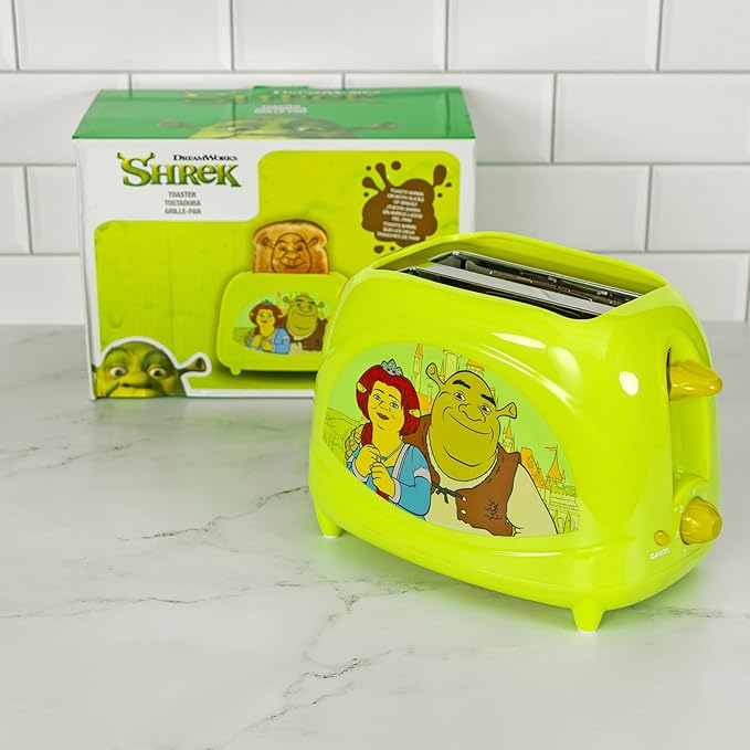 Uncanny Brands Shrek Two-Slice Toaster - Toasts Shrek’s Iconic Face Right On Your Bread
